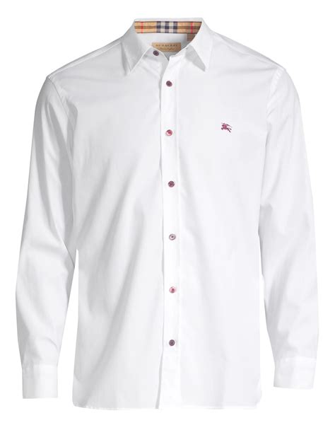 all white burberry t shirt|burberry white button down shirt.